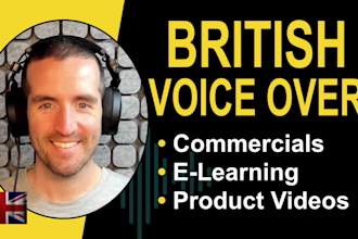 record your professional voice over in british english with commercial rights