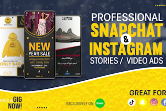 create professional instagram or snapchat story ads