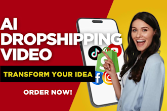 create ai dropshipping video ads, facebook ads, tiktok ads for you
