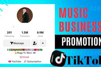 dramatically promote your music or brand on my 1m tik tok