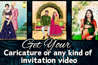 do caricature wedding invitation or any kind of invitation video