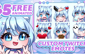 draw chibi twitch emotes, animated and sub badges for stream