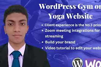 design an elegant gym, yoga, or sports wordpress website