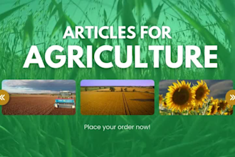 write articles on agriculture, gardening, and plant care