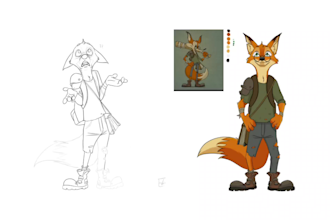 create digital illustration, sprite sheet anime or chibi
