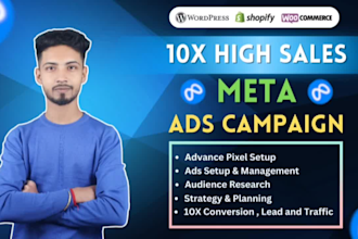setup high sales meta ads,facebook ads,instagram ads campaign for sales and lead