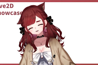 draw detailed live2d vtuber model, 2d vtuber, vtuber rigging, vtuber character