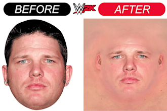 create a wwe 2k face texture and portrait render for your caw