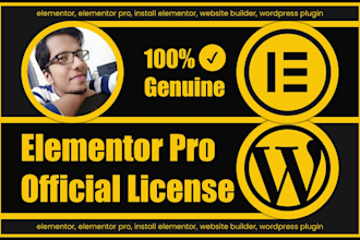 install elementor pro original license, fully updatable