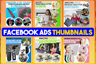 design youtube, facebook ads thumbnails for dropshipping