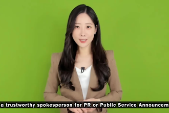 be a korean ugc creator, video spokesperson on green screen