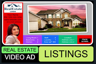 make, edit realtor real estate listings promo video ads