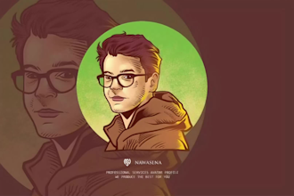 draw vintage cartoon avatar for your social media