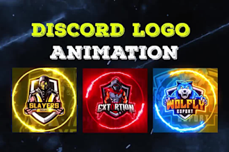 design discord logo animation,icon, pfp, banner and buisness gif animation