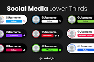 create social media call to action lower thirds animations