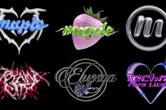 design 3d logo chrome type molten liquid with animation
