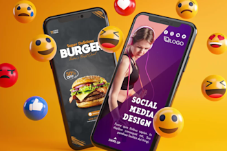 design attractive instagram feed or story template