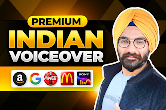 record premium male voice over in hindi, indian accent english and punjabi