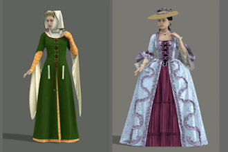 create 3d fashion garments second life clothing  using clo 3d marvelous designer