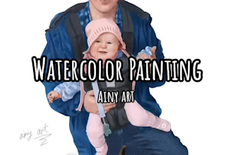 paint hand drawn watercolor paintings from your photos