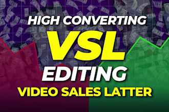edit high converting vsl video sales letter, ugc video