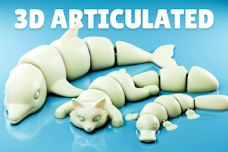 sculpt 3d articulated model, 3d bjd, flexi model and toys for 3d printing