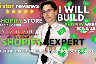 build, design, create shopify store, shopify website, shopify dropshipping store