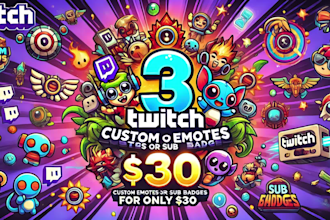 make amazing twitch emotes and sub badges in bulk for you