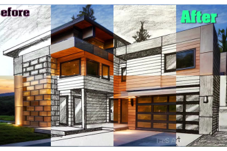 coloring your interior and exterior design or  blueprint