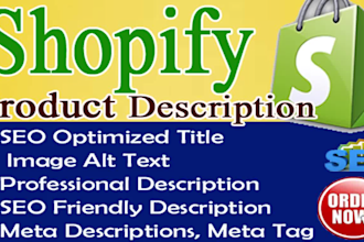 write shopify product description shopify listing with title SEO optimization