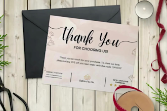 design beautiful thank you and invitation cards