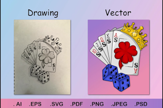 turn your hand drawing to vector, drawing to digital art, digitize drawing