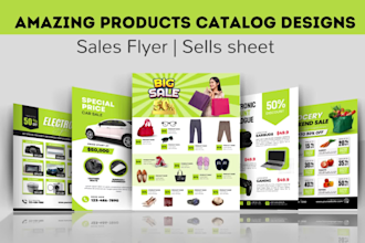 design attractive product catalog flyer, sales sheet one pager