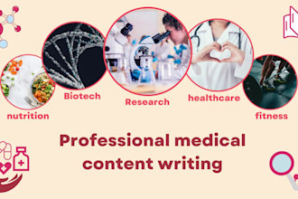 write medical articles, content, blogs and analysis