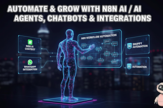 develop n8n automation, n8n chatbot, ai agent, receptionist, shopify, whatsapp