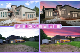 convert day to dusk and virtual twilight real estate photo edits