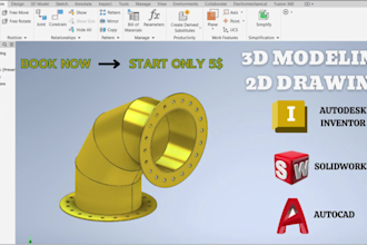 make 3d model from 2d drawings using solidworks , inventor
