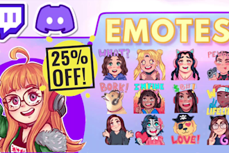 create super cute custom twitch and discord emotes
