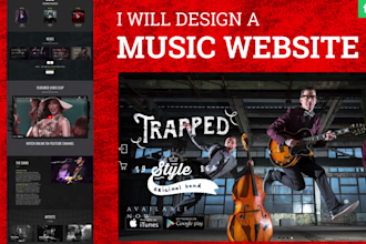 create music website for musicians, artists, dj, band, producers, studio