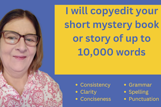 copyedit your short mystery book or story