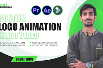 do custom logo animation video and youtube intro video editing