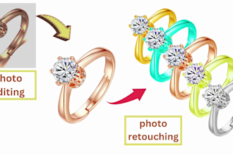 edit  any type of jewelry image to the customer service