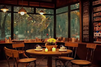 create youtube channel cozy coffee shop jazz rain video relaxing video