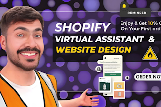 be your shopify virtual assistant, shopify marketing, or order fulfill