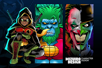 make comic characters design and anime art for you