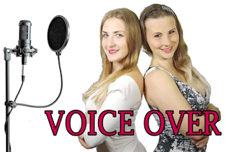 record russian, ukrainian or english voice over, 2 female