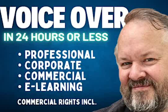 record a pro american male voice over within 24 hours