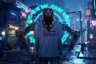 edit your photo into super robot cyberpunk style