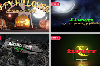 create zombie , horror and scary logo animation youtube intro videos in 6 hours