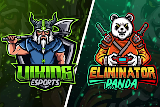 do mascot gaming logo design for twitch, esport, discord, instagram
